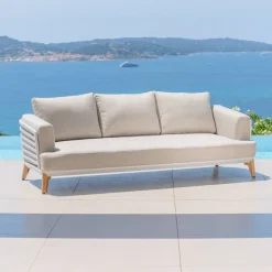 Salotto da giardino alluminio 12 posti 8 pezzi Monte Carlo Bianco e tortora