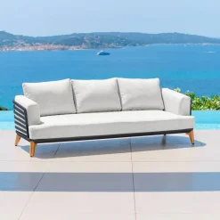 Salotto da giardino alluminio 12 posti 8 pezzi Monte Carlo Grigio antracite e grigio chiaro
