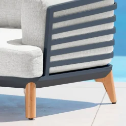 Salotto da giardino alluminio 12 posti 8 pezzi Monte Carlo Grigio antracite e grigio chiaro