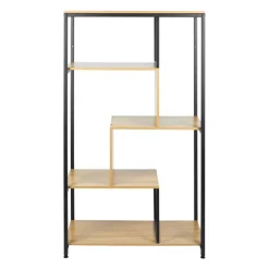 Scaffale a 4 livelli in legno e metallo (H130 cm) Anny Nero