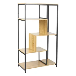 Scaffale a 4 livelli in legno e metallo (H130 cm) Anny Nero