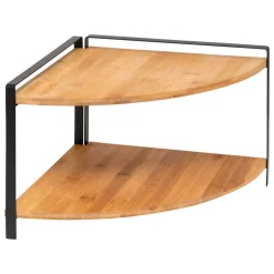 Scaffale angolare in legno a 2 livelli (H20,5 cm) Ordera Nero