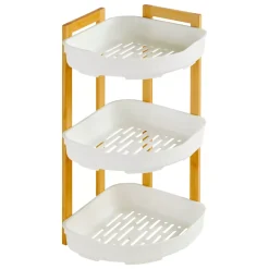 Scaffale angolare per bagno a 3 livelli (H45 cm) Natureo Bianco