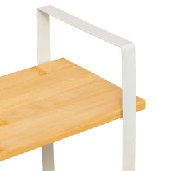 Scaffale cucina in legno a 2 livelli con contenitore (H30 cm) Ordera Bianco