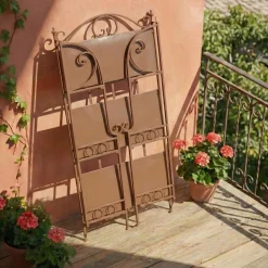 Scaffale da esterno pieghevole in mosaico (H118 cm) Madrid Marrone