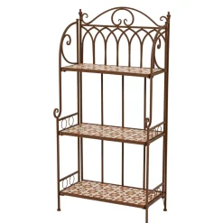Scaffale da esterno pieghevole in mosaico (H118 cm) Madrid Marrone
