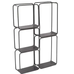 Scaffale da parete in metallo 5 ripiani (Alt 77 cm) Retrò Grigio antracite