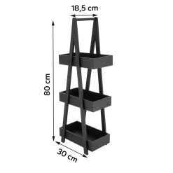 Scaffale in bambù 3 livelli (H80 cm) Piramide Nero