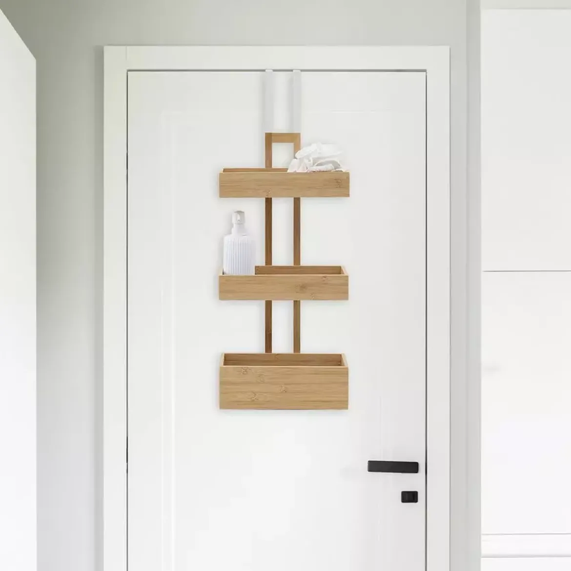Scaffale per porta 3 ripiani (74 cm) Bambù Naturale