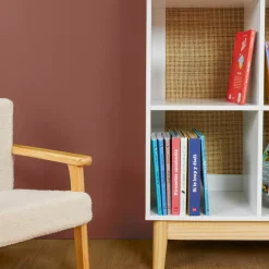 Scaffale portagiochi bambino legno 4 scomparti (H86 cm) Stars Bianco