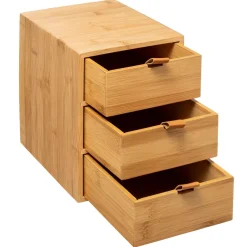 Scatola bambù 3 cassetti Sury Beige