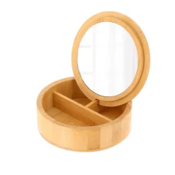 Scatola per il trucco con specchio in bambù Naturale