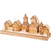Scena di vita luminosa a pile in legno (30 x H13 cm) Borgo fatato