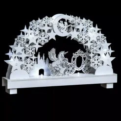 Scena luminosa a pile (H21 cm) Castello incantato Bianco freddo