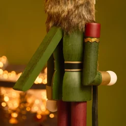 Schiaccianoci in legno (H38 cm) Timothé la regalità Verde e bordeaux