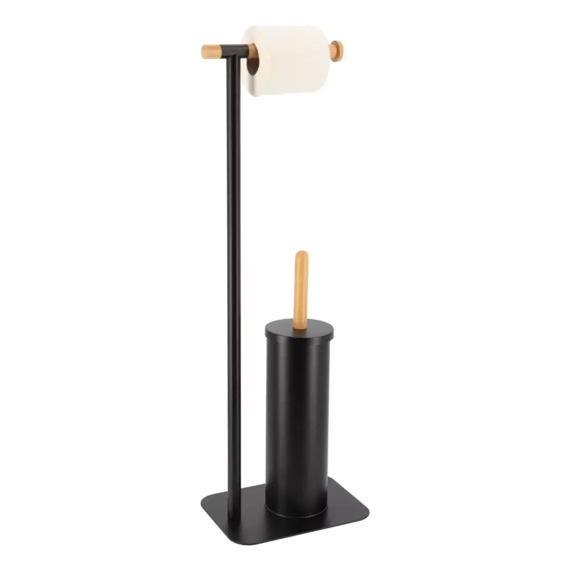 Scopino e portarotolo wc Bambù Nero