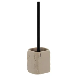 Scopino per WC quadrato in poliresina effetto pietra Paola Beige
