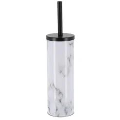 Scopino WC con coperchio in metallo effetto marmo Séma Grigio