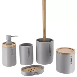 Scopino WC in poliresina Purebamboo Grigio chiaro