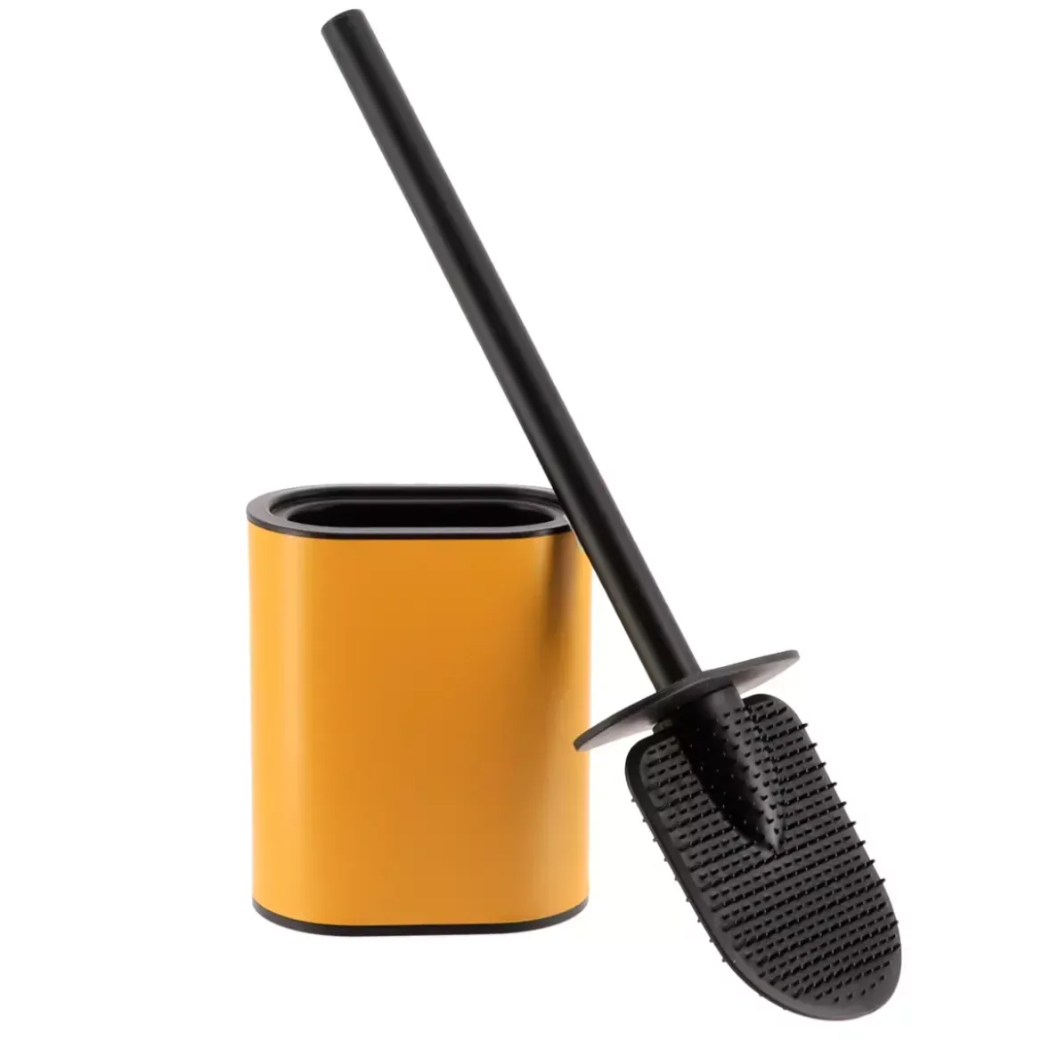 Scopino WC testa piatta Black Line Ocra/Nero