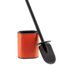 Scopino WC testa piatta Black line Terra di siena/Nero