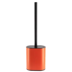 Scopino WC testa piatta Black line Terra di siena/Nero