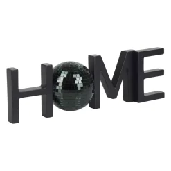 scritta decorativa in Legno Home Nero