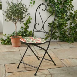 Sedia bistro pieghevole in mosaico Monaco Rosso