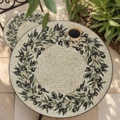 Sedia bistro pieghevole in mosaico Atene Beige