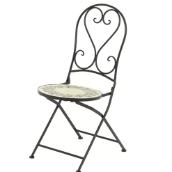 Sedia bistro pieghevole in mosaico Atene Beige