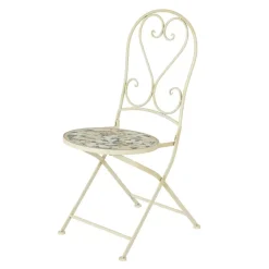 Sedia bistrot pieghevole in mosaico Genève Crema