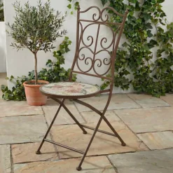 Sedia bistrot pieghevole in mosaico Aberdeen Marrone