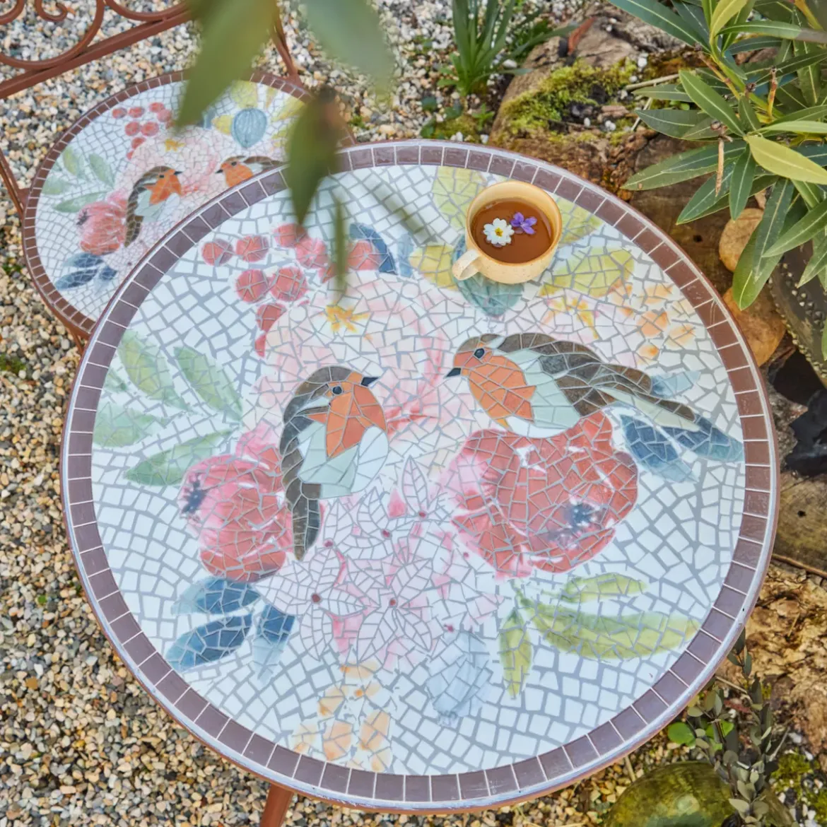 Sedia bistrot pieghevole in mosaico Aberdeen Marrone