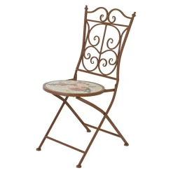 Sedia bistrot pieghevole in mosaico Aberdeen Marrone