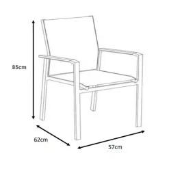 Sedia da giardino alluminio impilabile Bali - Bianco