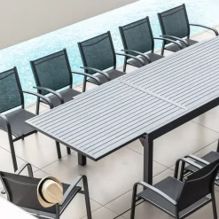 Sedia da giardino alluminio impilabile Murano Grigio antracite