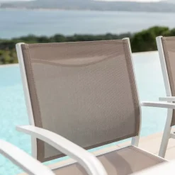 Sedia da giardino alluminio impilabile Murano Bianco e tortora