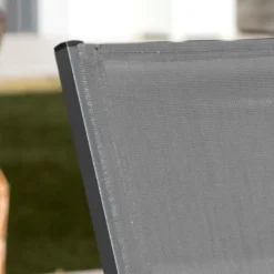 Sedia da giardino con schienale alto in alluminio impilabile Murano Grigio antracite