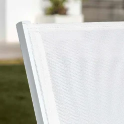 Sedia da giardino con schienale alto in alluminio impilabile Murano Bianco