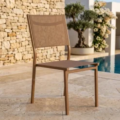 Sedia da giardino impilabile in alluminio Murano Bronzo