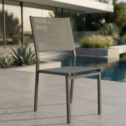 Sedia da giardino impilabile Alluminio Murano Grigio antracite