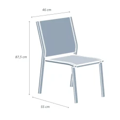 Sedia da giardino impilabile Alluminio Murano Bianco