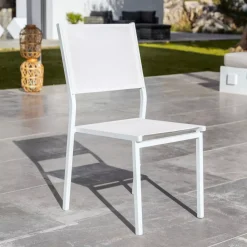 Sedia da giardino impilabile Alluminio Murano Bianco