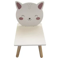 Sedia bambini legno (Alt 46 cm) Gattino Bianco