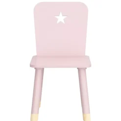 Sedia bambino legno (H50 cm) Stars Rosa