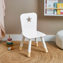 Sedia bambino legno (H50 cm) Stars Bianca