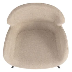 Sedia da pranzo girevole con braccioli in tessuto testurizzato (Altezza seduta 46cm) Pema Grigio chiaro