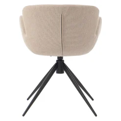 Sedia da pranzo girevole con braccioli in tessuto testurizzato (Altezza seduta 46cm) Pema Grigio chiaro