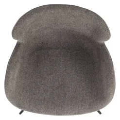 Sedia da pranzo girevole con braccioli in tessuto testurizzato (seduta 46cm) Pema Grigio scuro