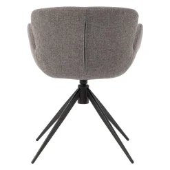 Sedia da pranzo girevole con braccioli in tessuto testurizzato (seduta 46cm) Pema Grigio scuro